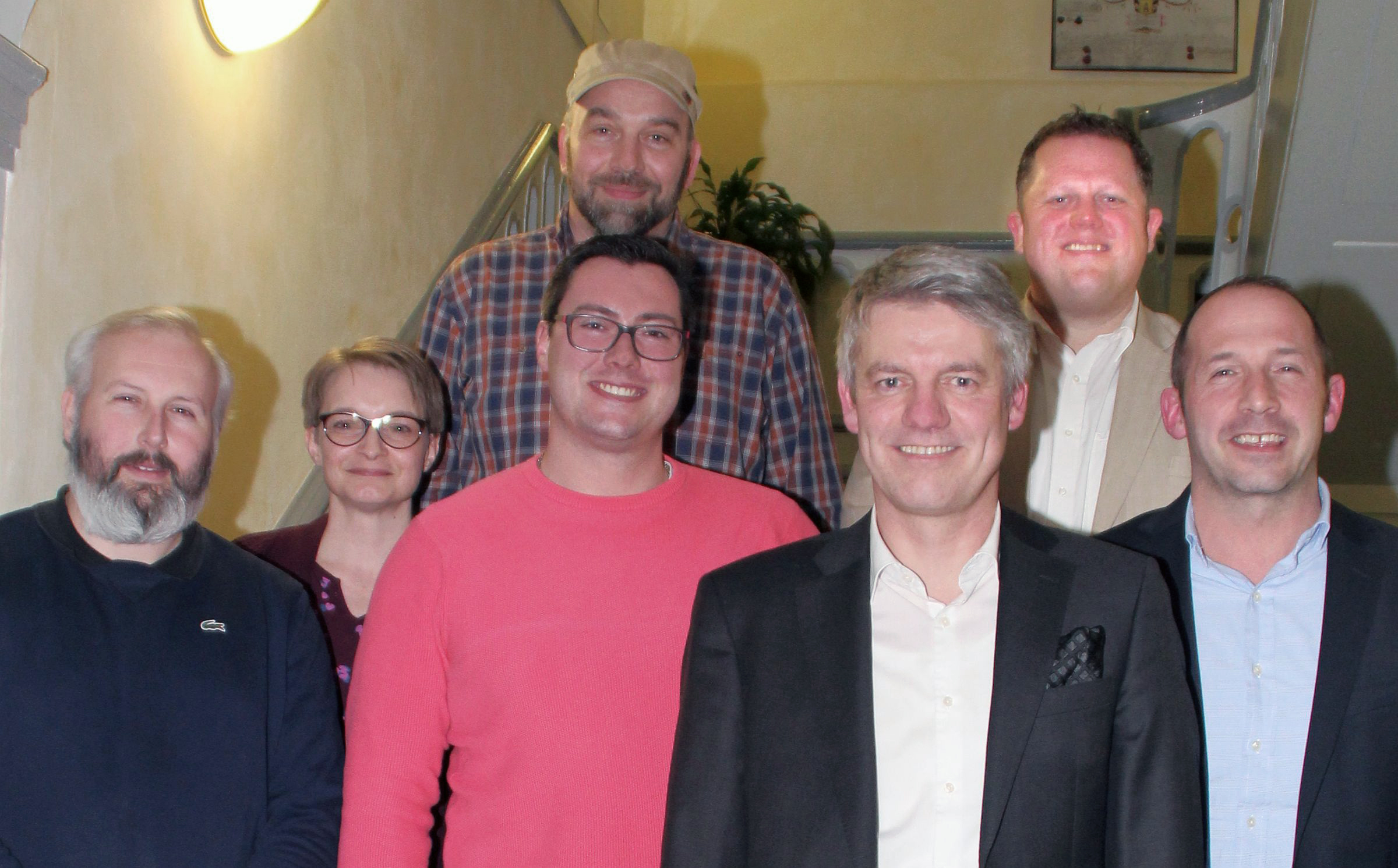 Auf dem Foto von links: Manuel Herrmann, Bianca Petersen, Christian Österreicher, Philip Pappermann, Achim Gärtner, Markus Hugo, Steffen Döring.